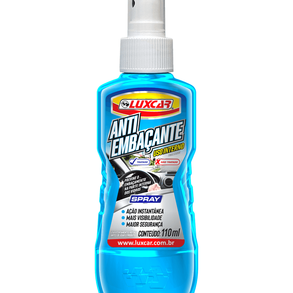 Antiembaçante Automotivo Luxcar Spray 110ml Vidros Internos